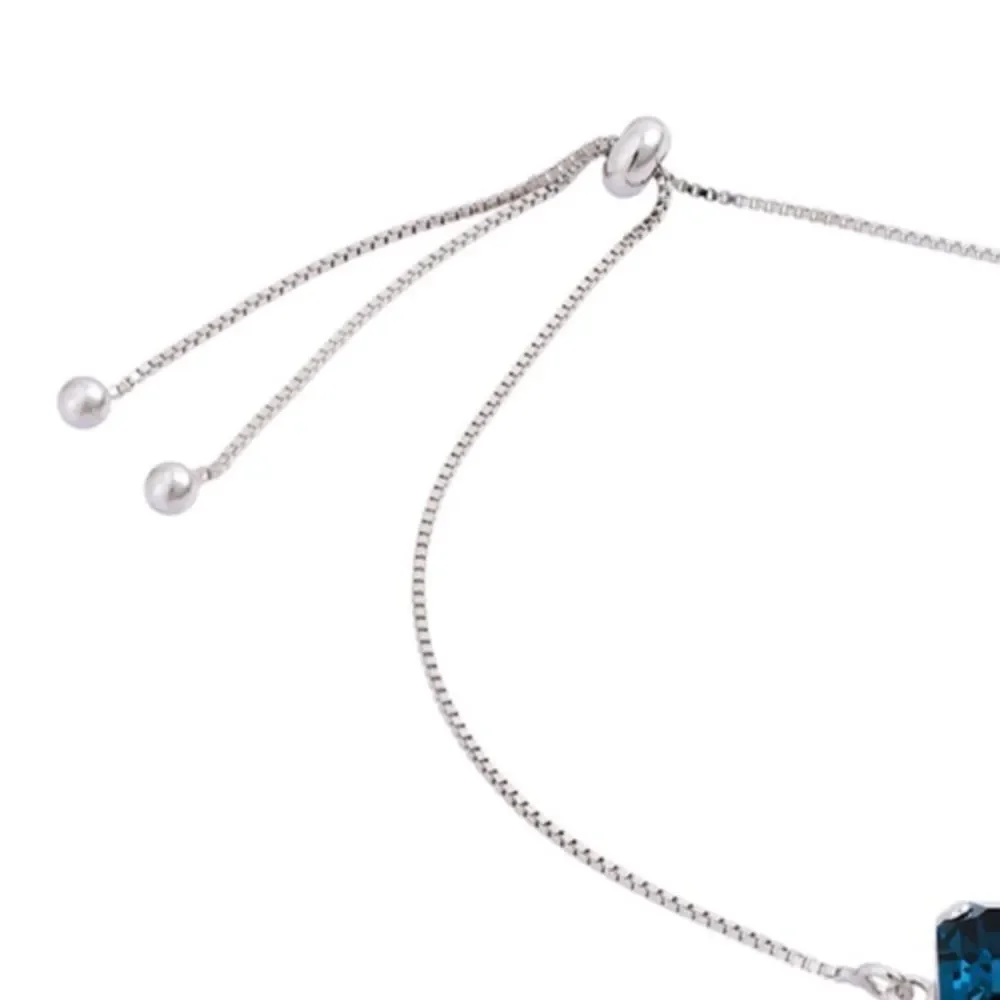 Swarovski authentic Crystals pull tie bracelet white rhodium plated